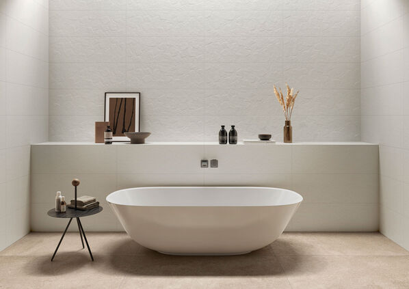 Die Villeroy & Boch Soft Colours-Wandfliesenserie verwandelt das Badezimmer in eine ruhige Wohlfühloase.