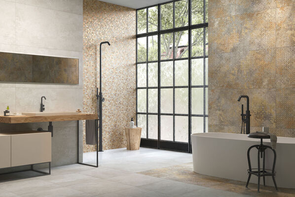 Die Ceramicvision Fresco hebt durch ihre besondere Oberfläche die Badewanne gekonnt in Szene.