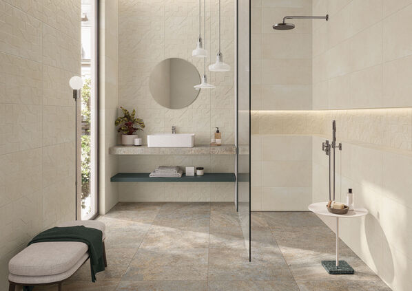 Badezimmer, gestaltet mit Villeroy & Boch Fliesen - Silent Mood