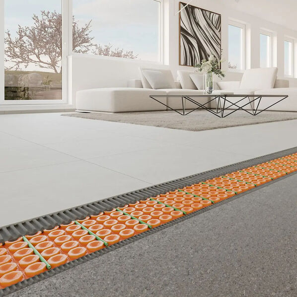 Aufbau der Ditra-Heat E Fußbodenheizung von Schlüter Systems