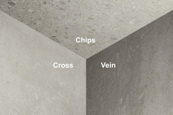 Ceramiche Caesar Civic und ihre drei Oberflächen Chips, Cross und Vein eröffnen vielfältige Gestaltungsmöglichkeiten.
