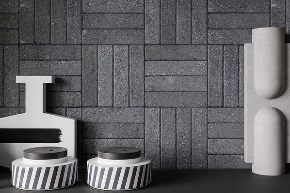 Küchenspiegel mit der Sant Agostino Fliese Tetris in der Farbe Dark.