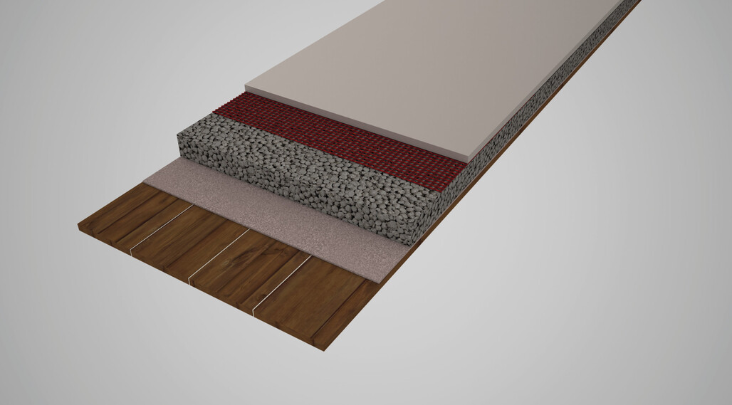 Leichtaufbau mit Trittschallverbesserung mit Sopro SMART® LZ
