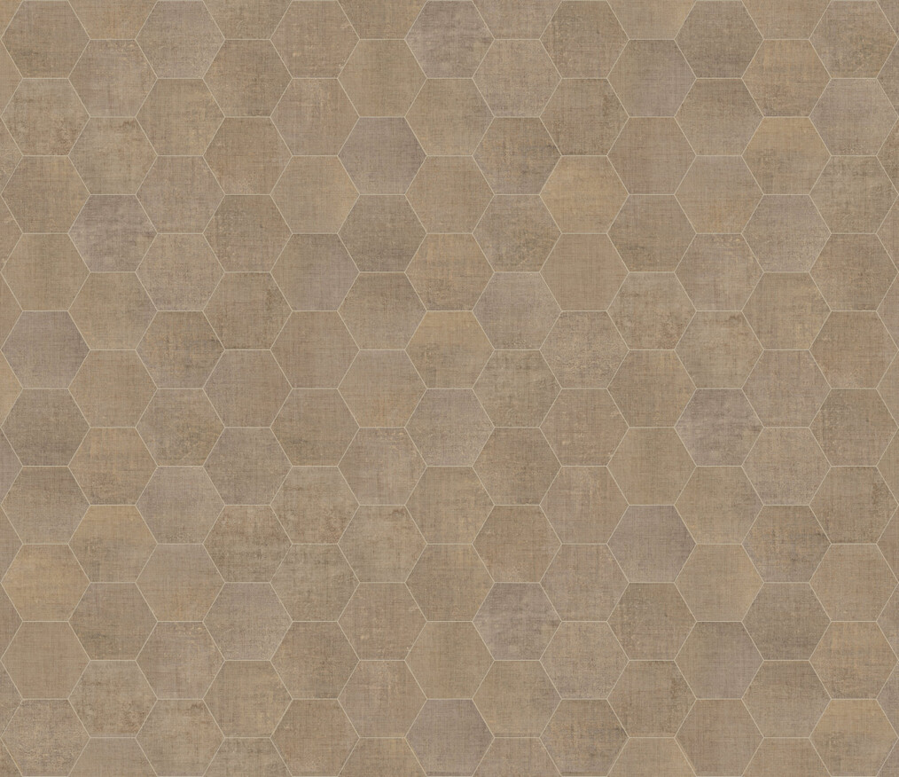 Marca Corona Textile Sand 21.6x25 cm Bodenfliese / Wandfliese Esagona Matt Strukturiert Naturale D569 Prints