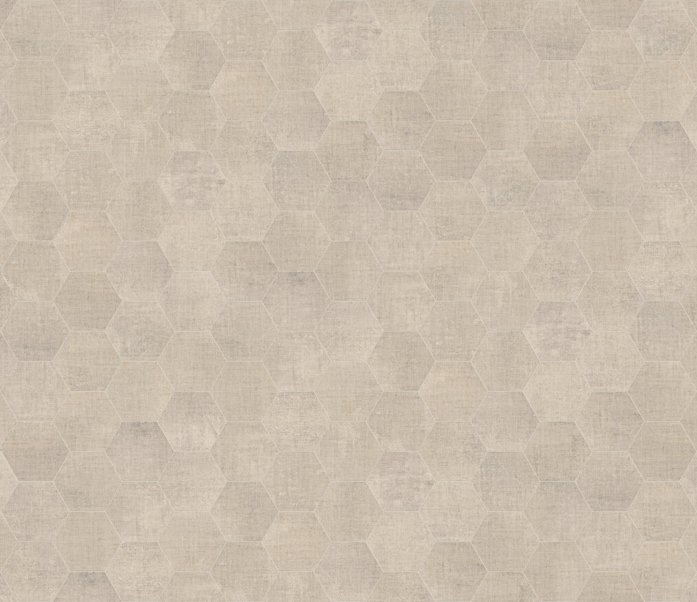 Marca Corona Textile Ivory 21.6x25 cm Bodenfliese / Wandfliese Esagona Matt Strukturiert Naturale D570 Prints