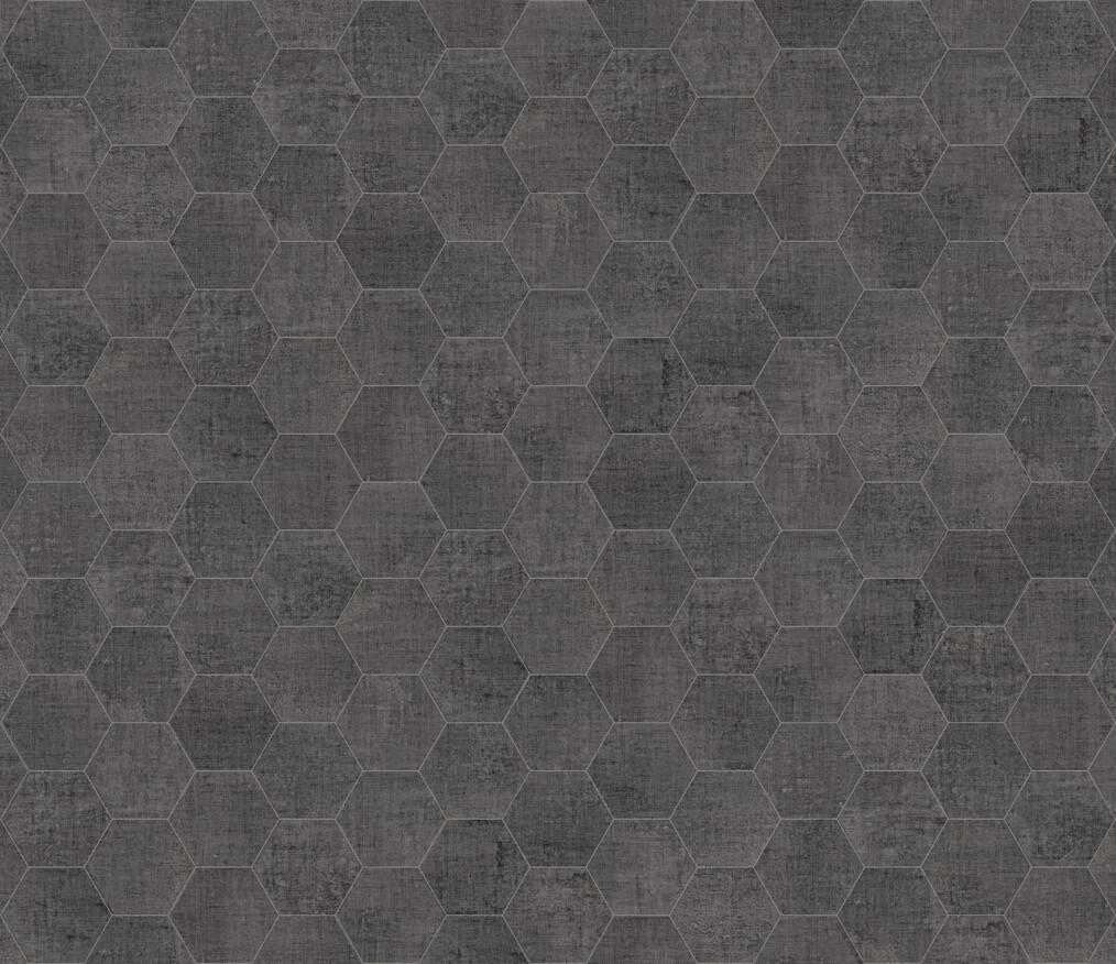 Marca Corona Textile Taupe 21.6x25 cm Bodenfliese / Wandfliese Esagona Matt Strukturiert Naturale D625 Prints