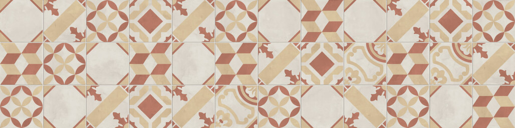 Marca Corona Terra.Art Tramonto Crema 20x20 cm Bodenfliese / Wandfliese Decor Mix Matt Eben Naturale I401 Prints
