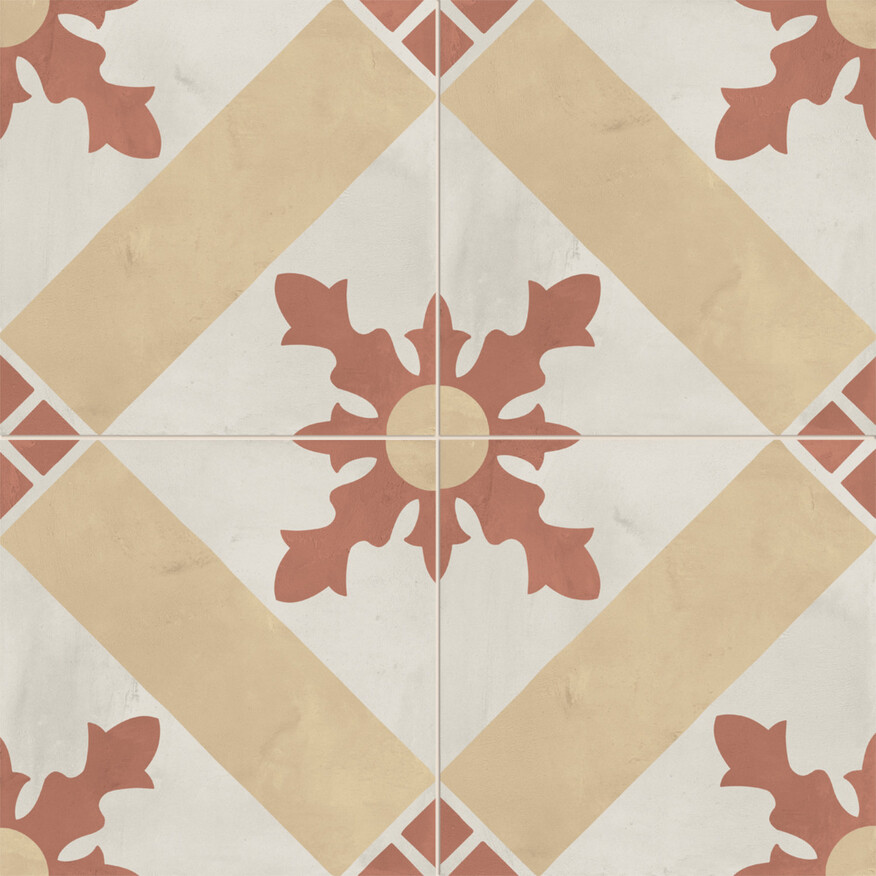 Marca Corona Terra.Art Tramonto Crema 20x20 cm Bodenfliese / Wandfliese Decor Cardinale Matt Eben Naturale I395 Prints