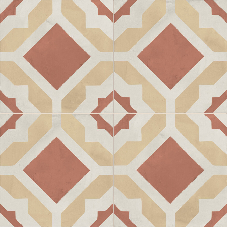 Marca Corona Terra.Art Tramonto Crema 20x20 cm Bodenfliese / Wandfliese Decor Geometrico Matt Eben Naturale I396 Prints