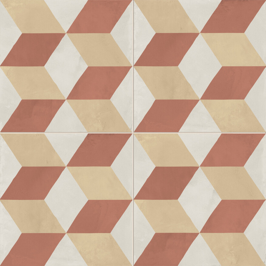 Marca Corona Terra.Art Tramonto Crema 20x20 cm Bodenfliese / Wandfliese Decor Cubo Matt Eben Naturale I399 Prints