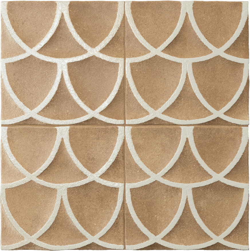 Marca Corona Terracreta Chamotte 20x20 cm Wandfliese Decori 3D Forma Matt Strukturiert Naturale J080 Prints
