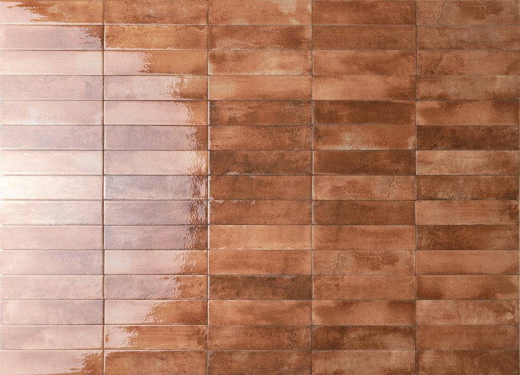 Ceramica Rondine Mojave Cotto 6x25 cm Bodenfliese / Wandfliese Brick Glänzend Strukturiert Naturale J91277 Prints