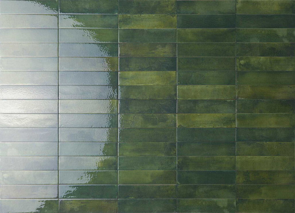 Ceramica Rondine Mojave Green 6x25 cm Bodenfliese / Wandfliese Brick Glänzend Strukturiert Naturale J91279 Prints