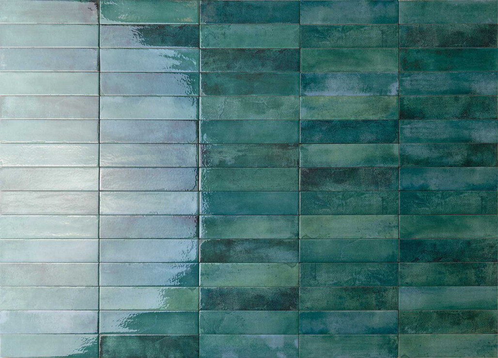 Ceramica Rondine Mojave Sea Water 6x25 cm Bodenfliese / Wandfliese Brick Glänzend Strukturiert Naturale J91282 Prints