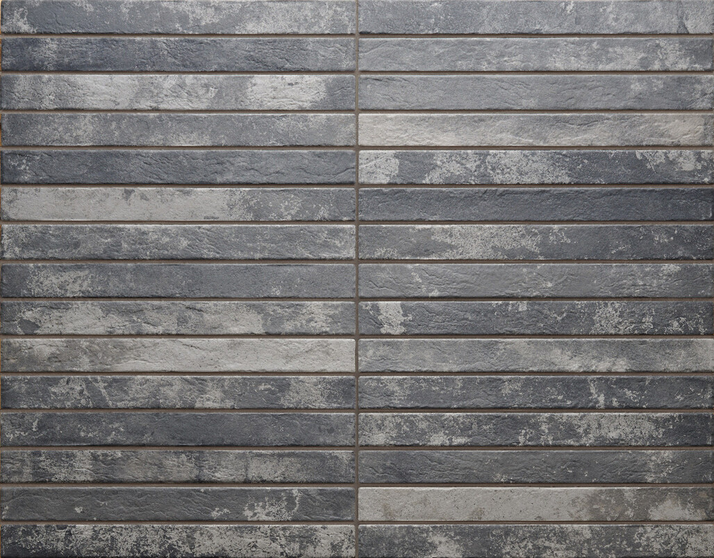 Ceramica Rondine Harlem Dark Grey 4.8x45 cm Bodenfliese / Wandfliese Brick Matt Strukturiert Naturale J92492 Prints