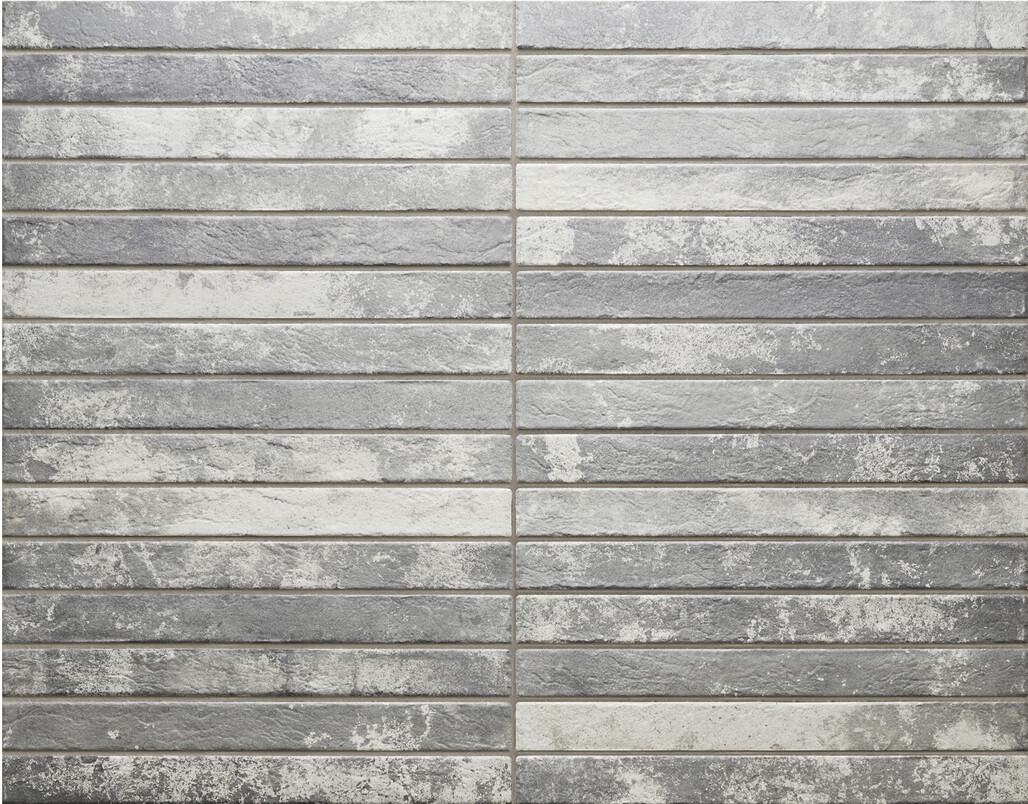 Ceramica Rondine Harlem Light Grey 4.8x45 cm Bodenfliese / Wandfliese Brick Matt Strukturiert Naturale J92825 Prints