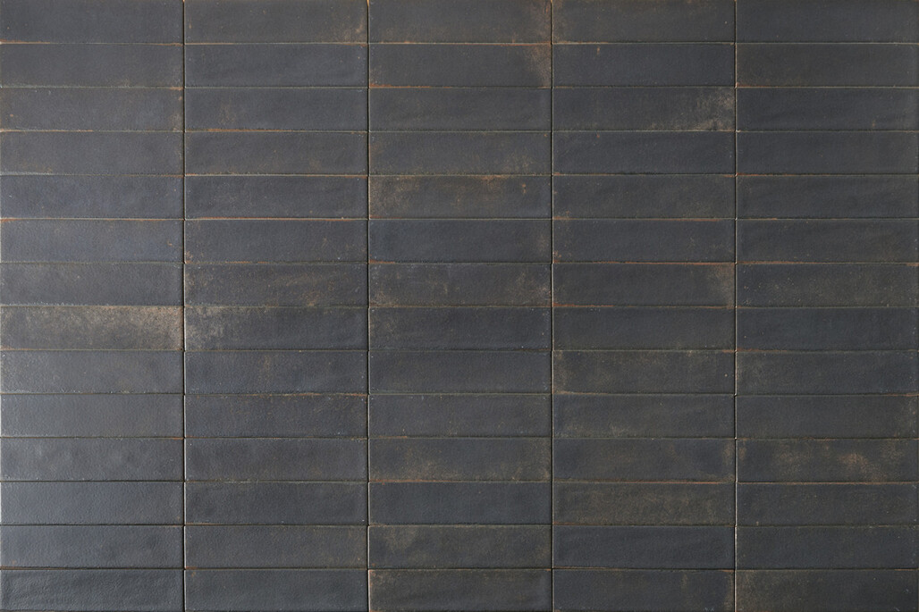 Ceramica Rondine Noho Black 6x25 cm Bodenfliese / Wandfliese Brick Matt Strukturiert Naturale J89529 Prints