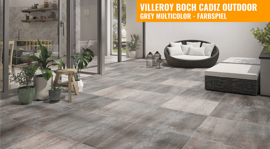 Villeroy & Boch Cadiz Outdoor 60x60 grey multicolor