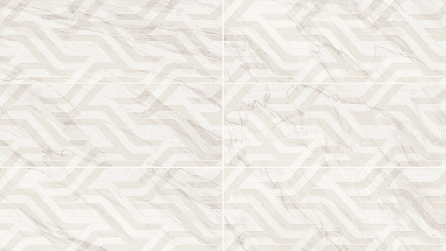 Love Tiles Marble White 45x119 cm Dekor Twist Glänzend Eben Shine B664.0139.001 Prints