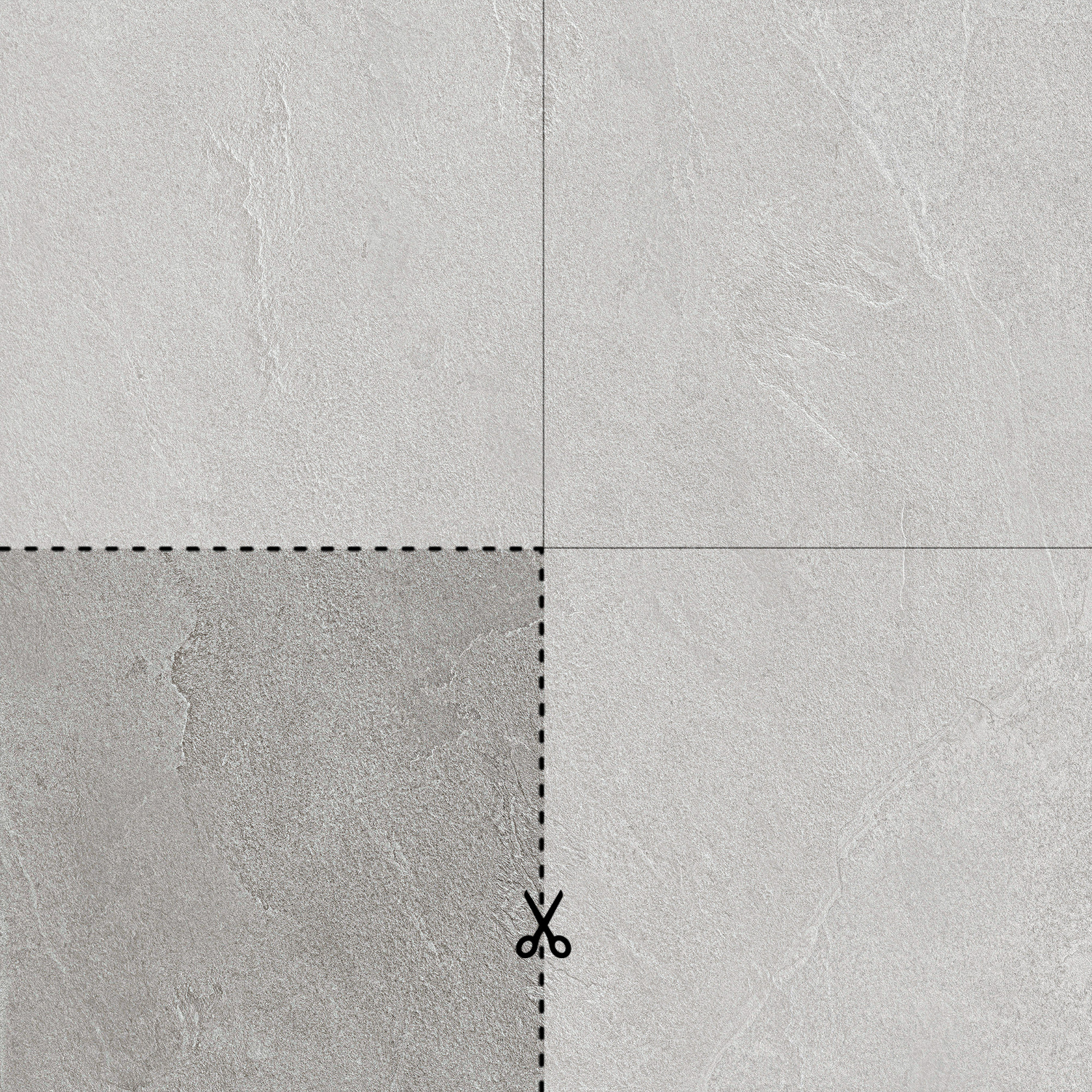 Lea Ceramiche Waterfall Outdoor Terrassenplatte Schnittmuster 45x45 Silver Flow LG9K230 SM