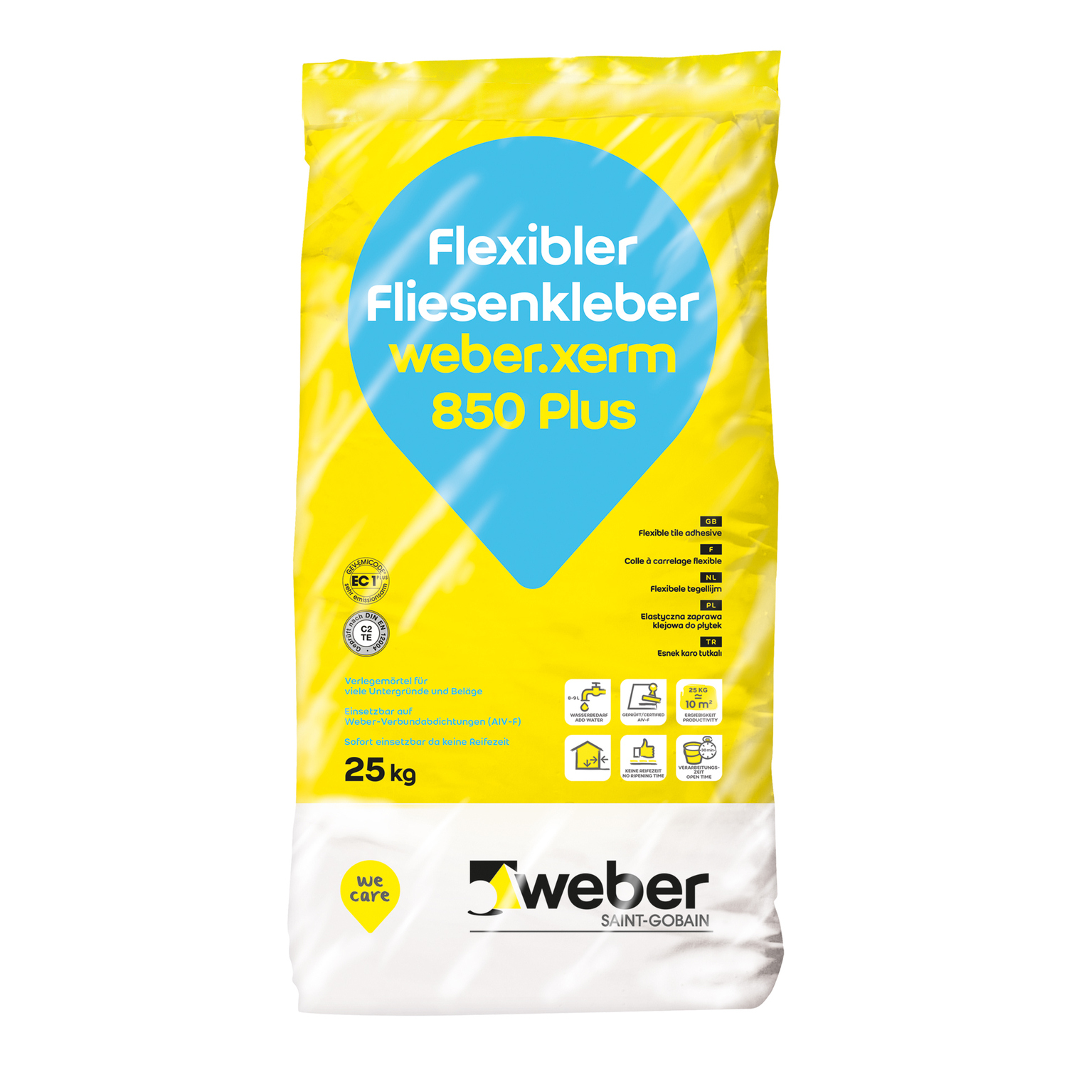 Weber Saint-Gobain weber.xerm 850 Plus Flexibler Fliesenkleber grau 378717