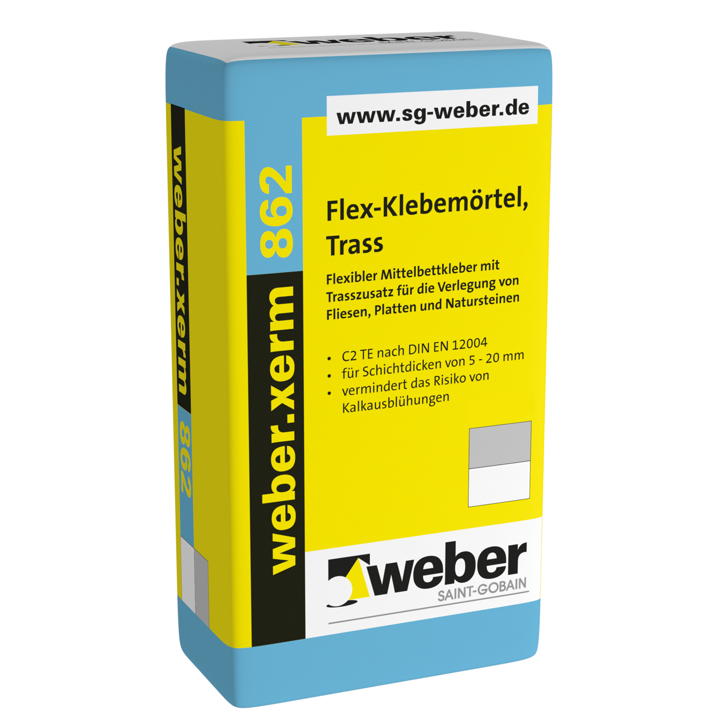 Weber Saint-Gobain weber.xerm 862 Flex-Klebemörtel, Trass weiß 194295