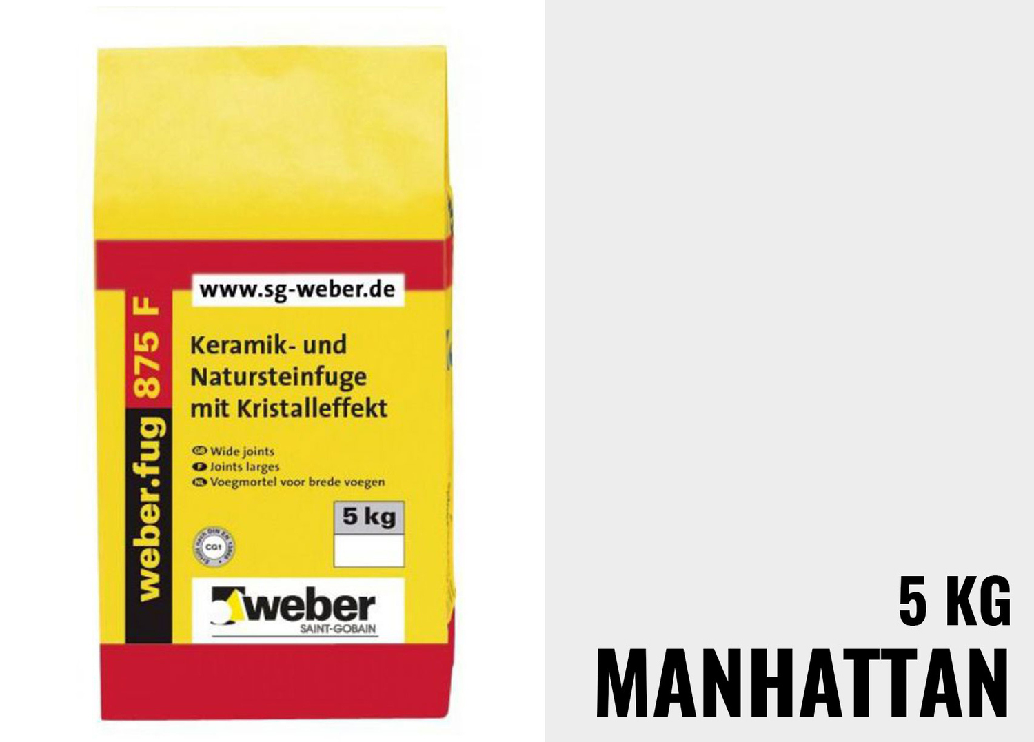 Weber Saint-Gobain weber.fug 875 F Keramik- und Natursteinfuge mit Kristalleffekt manhattan 353472