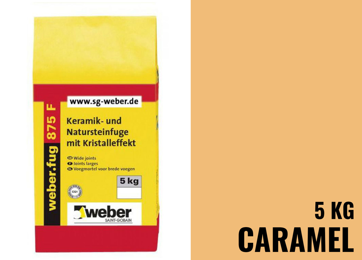 Weber Saint-Gobain weber.fug 875 F Keramik- und Natursteinfuge mit Kristalleffekt caramel 353479