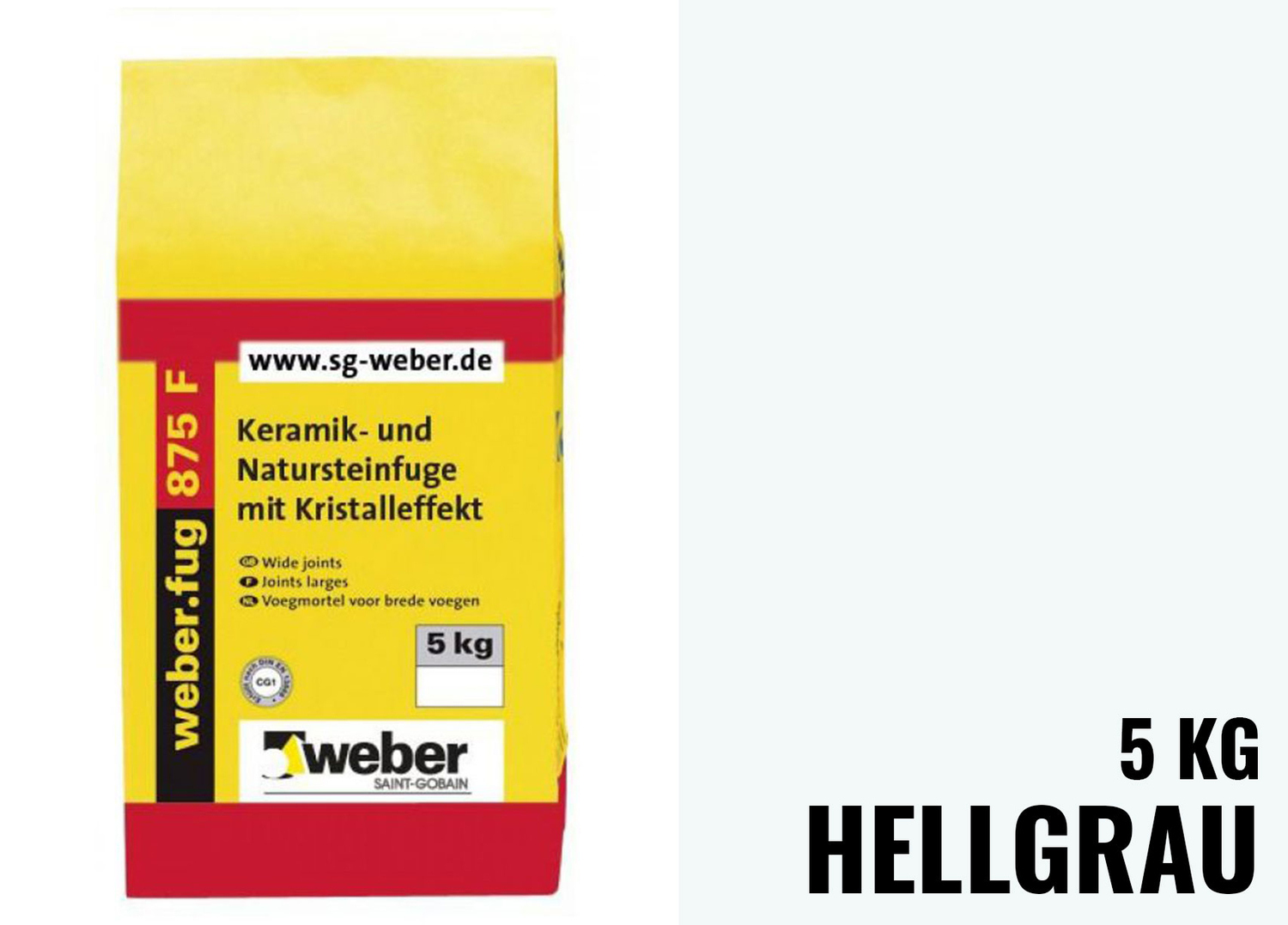 Weber Saint-Gobain weber.fug 875 F Keramik- und Natursteinfuge mit Kristalleffekt hellgrau 353471