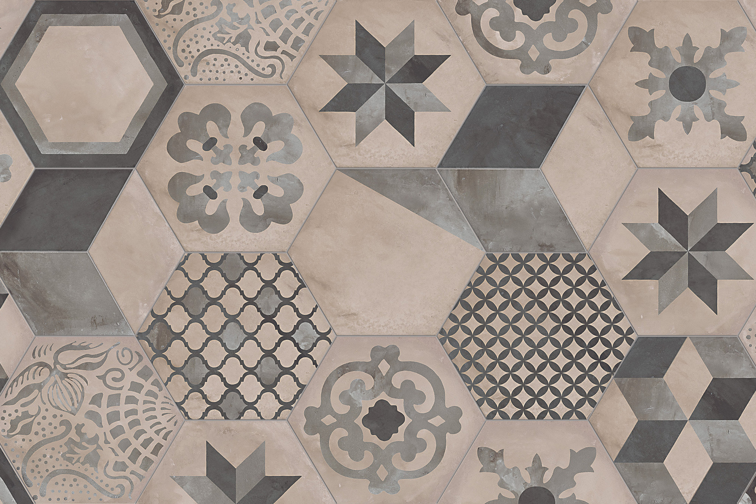 Marca Corona Terra Dekor Mix 21.6x25 Mix Decori Esagona Vers. F 0602