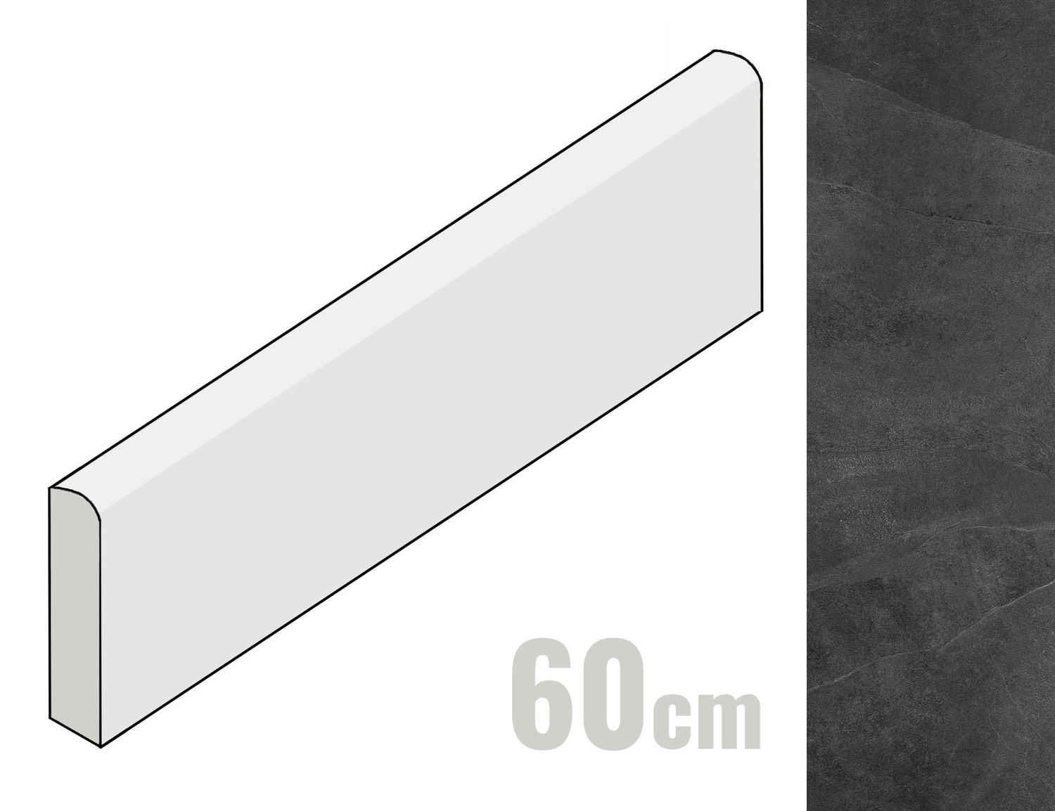 Marazzi Mystone Ardesia Sockel 7x60 Antracite M0D9