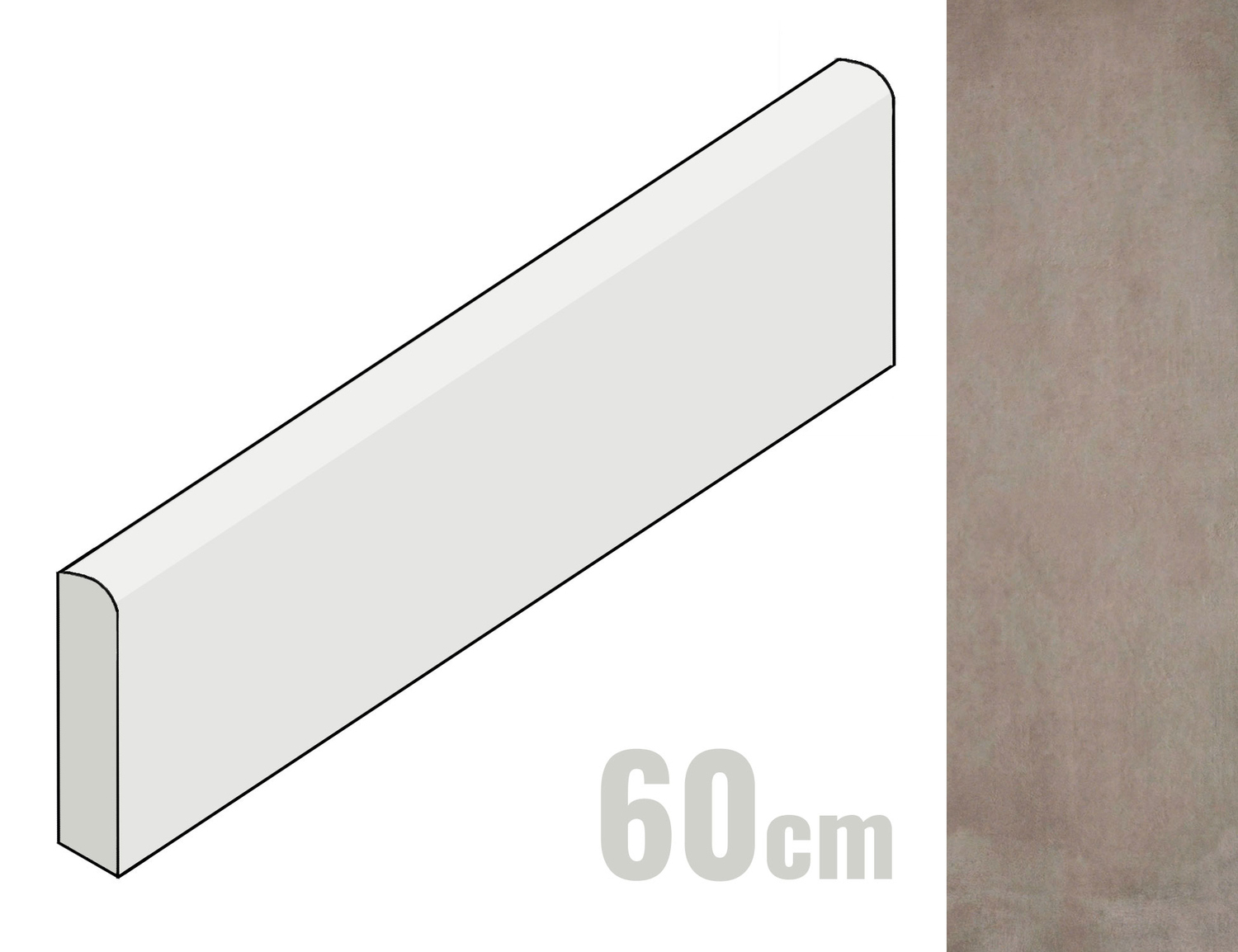 Marazzi Powder Sockel 7x60 Mud M0EP