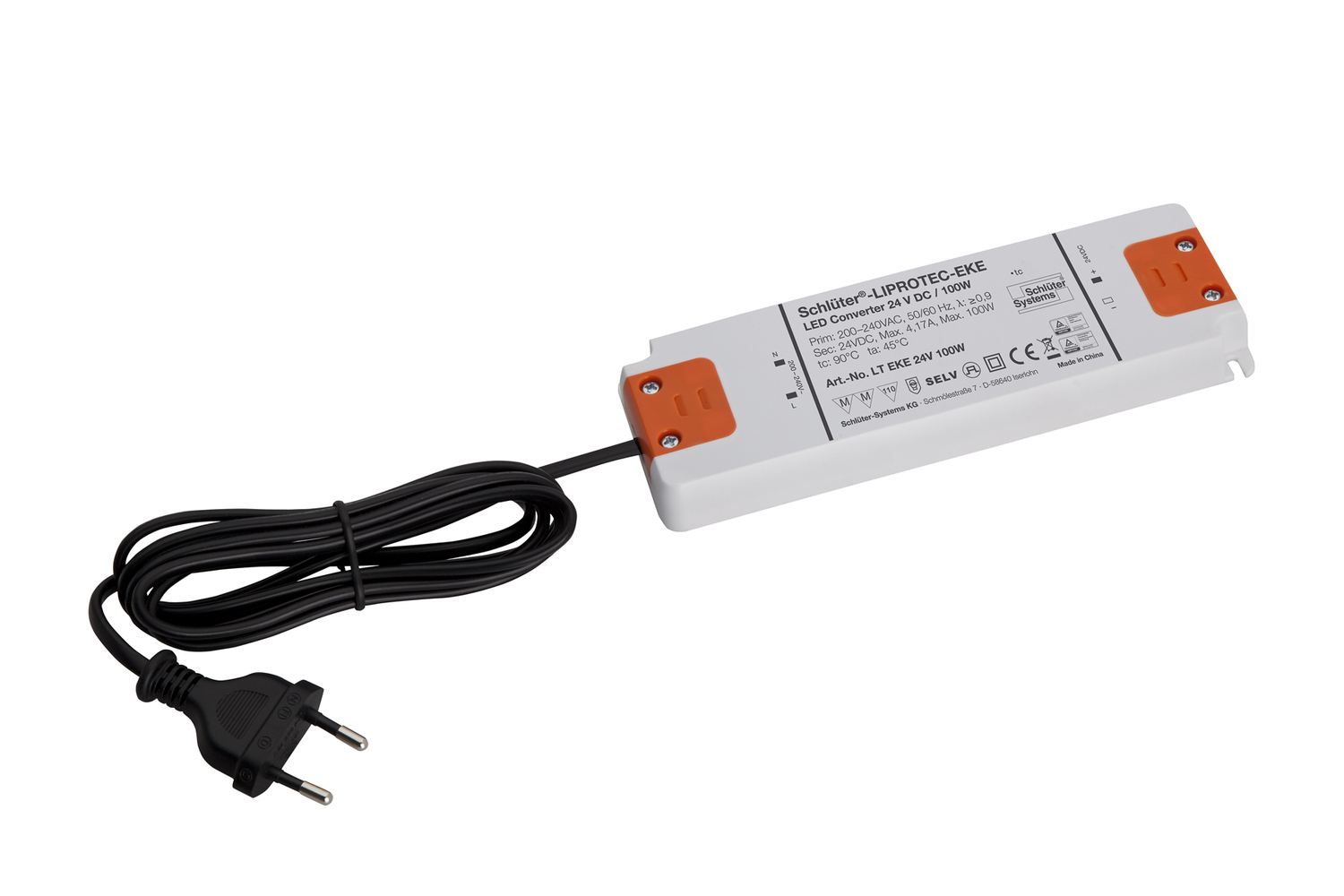Schlüter Systems LIPROTEC-EKE Netzteil 24 V, DC 100 Watt 5.7x16.4 LTEKE24V100W