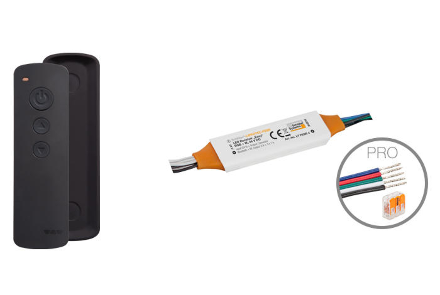 Schlüter Systems LIPROTEC-EBR Plug & Play-Bluetooth-Receiver inkl. Fernbedinung (PRO) Steuerung von RGB+W LED-Modulen LTEBR4