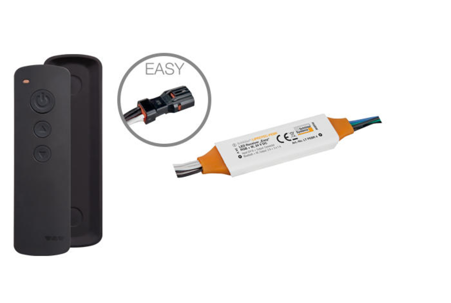 Schlüter Systems LIPROTEC-PEBR Plug & Play-Bluetooth-Receiver inkl. Fernbedinung Steuerung von weißen LED-Modulen (EASY) LTPEBR1