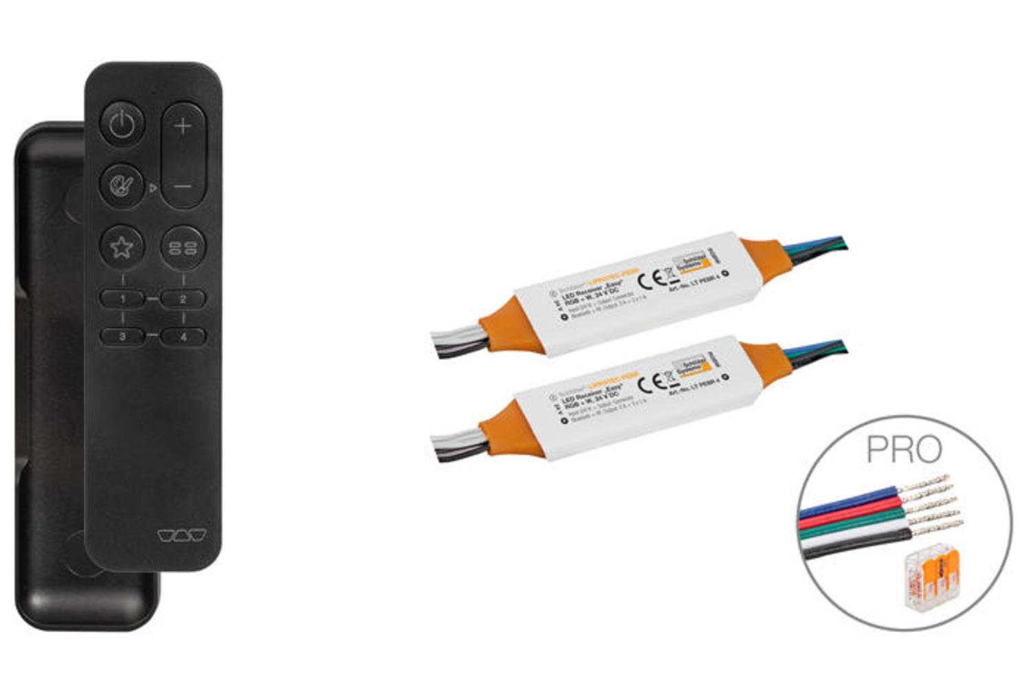 Schlüter Systems LIPROTEC-EBZS ZONES-Starter-Set-PRO Bluetooth-Mesh-Receiver inkl. Fernbedienung und 2 Receivern Steuerung von weißen LED-Modulen