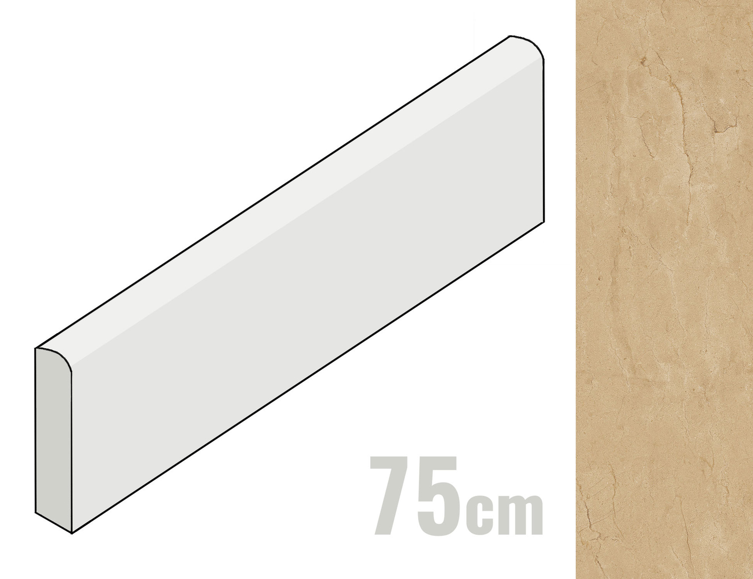 Marazzi Allmarble Sockel 7x75 Crema Marfil MF01