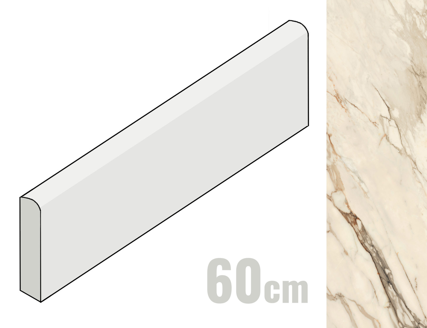 Marazzi Allmarble Sockel 7x60 Calacatta Vena Vecchia MF8E