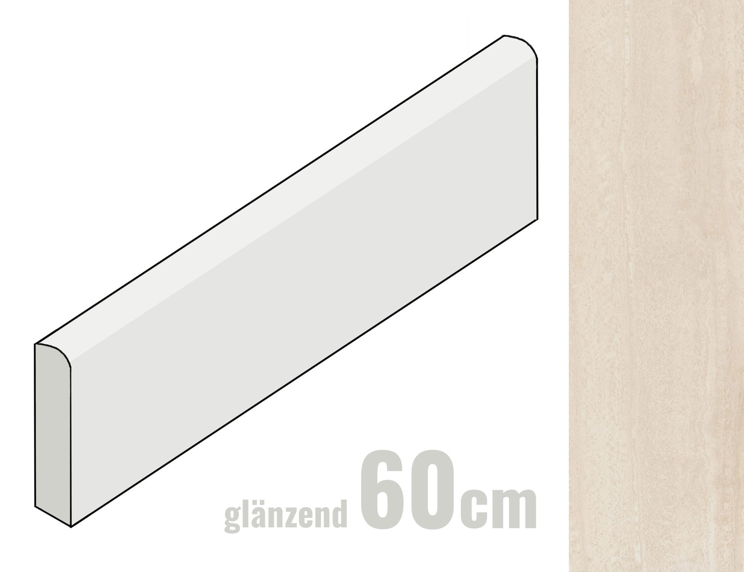Marazzi Mystone Travertino Sockel Lux 7x60 Navona M9NH
