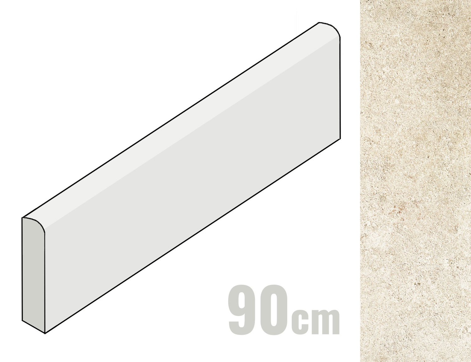 Margres Slabstone Sockel 8x90 White 89SL1RODNR