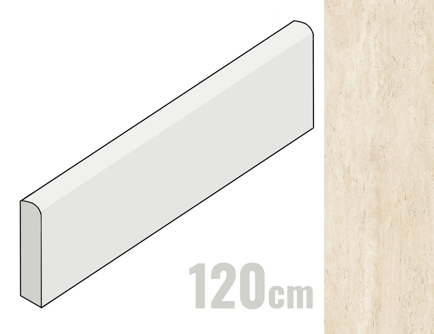 Atlas Concorde Marvel Travertine Sockel 7.2x120 Sand Vein AF7C