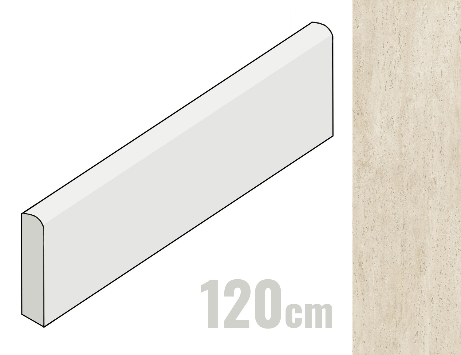 Atlas Concorde Marvel Travertine Sockel 7.2x120 Pearl Vein AF7D