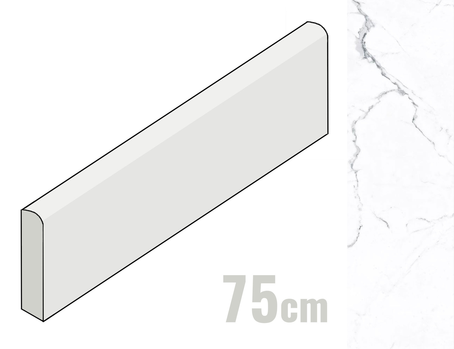 Keraben Idyllic Sockel Vecchio 8x75 Statuario White P0005120