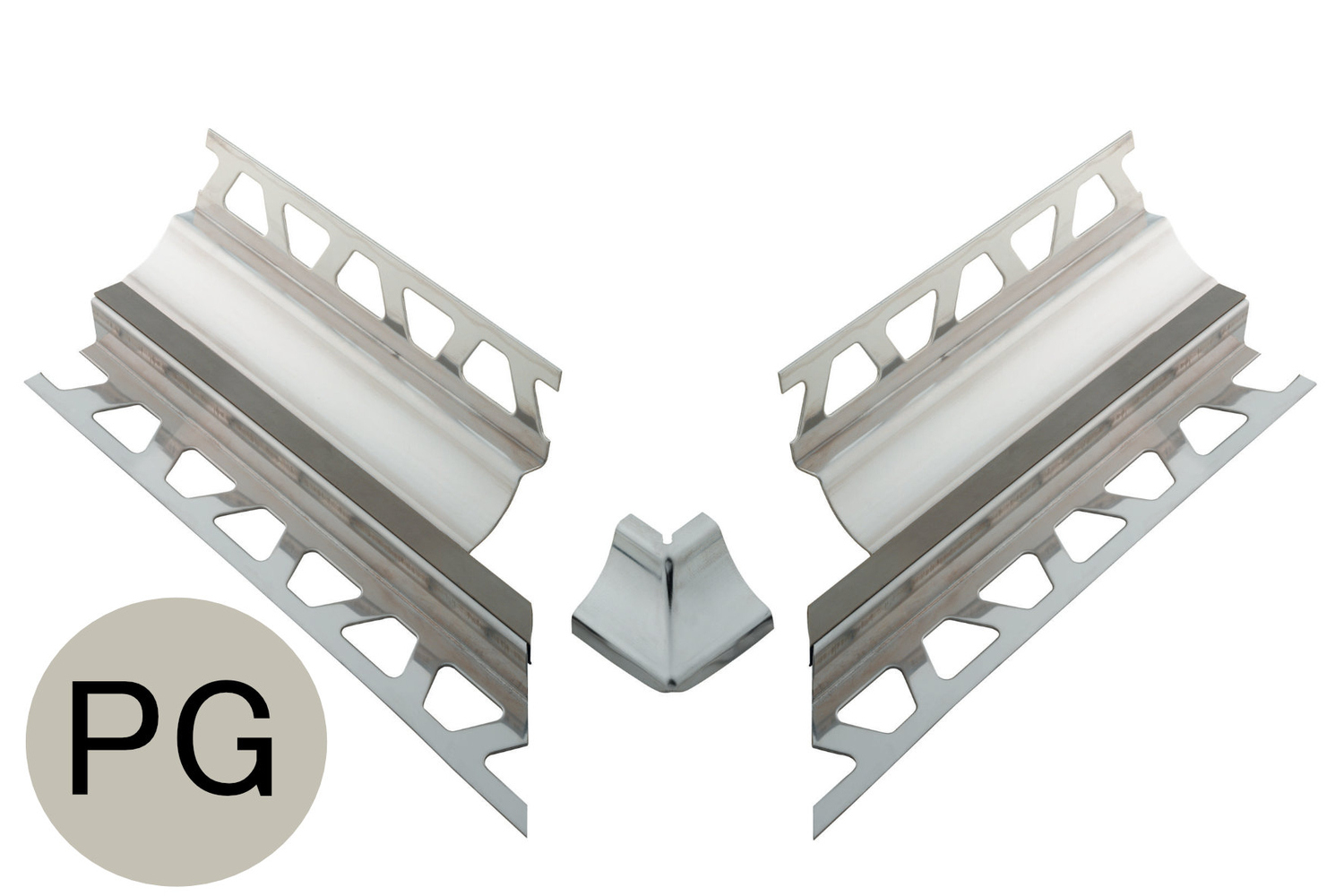 Schlüter Systems DILEX-HKS-E/E 90° Vorgeschnittene Ecke 90° Höhe = 18 mm, Installationshöhe = 7 mm PG - Pastellgrau E90V2AU18/O7PG