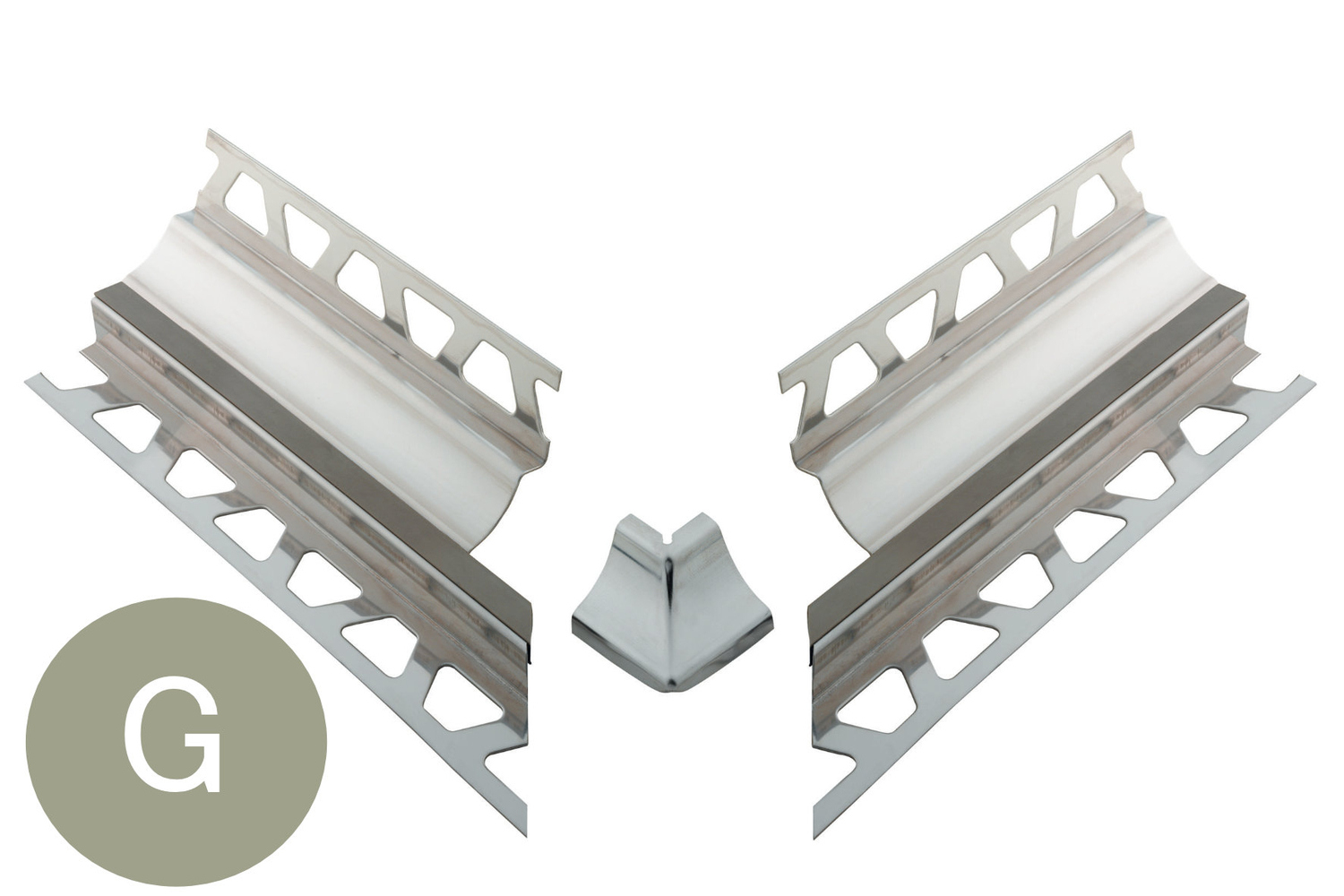 Schlüter Systems DILEX-HKS-E/E 90° Vorgeschnittene Ecke 90° Höhe = 8 mm, Installationshöhe = 11 mm G - Grau E90V2AU8/O11G
