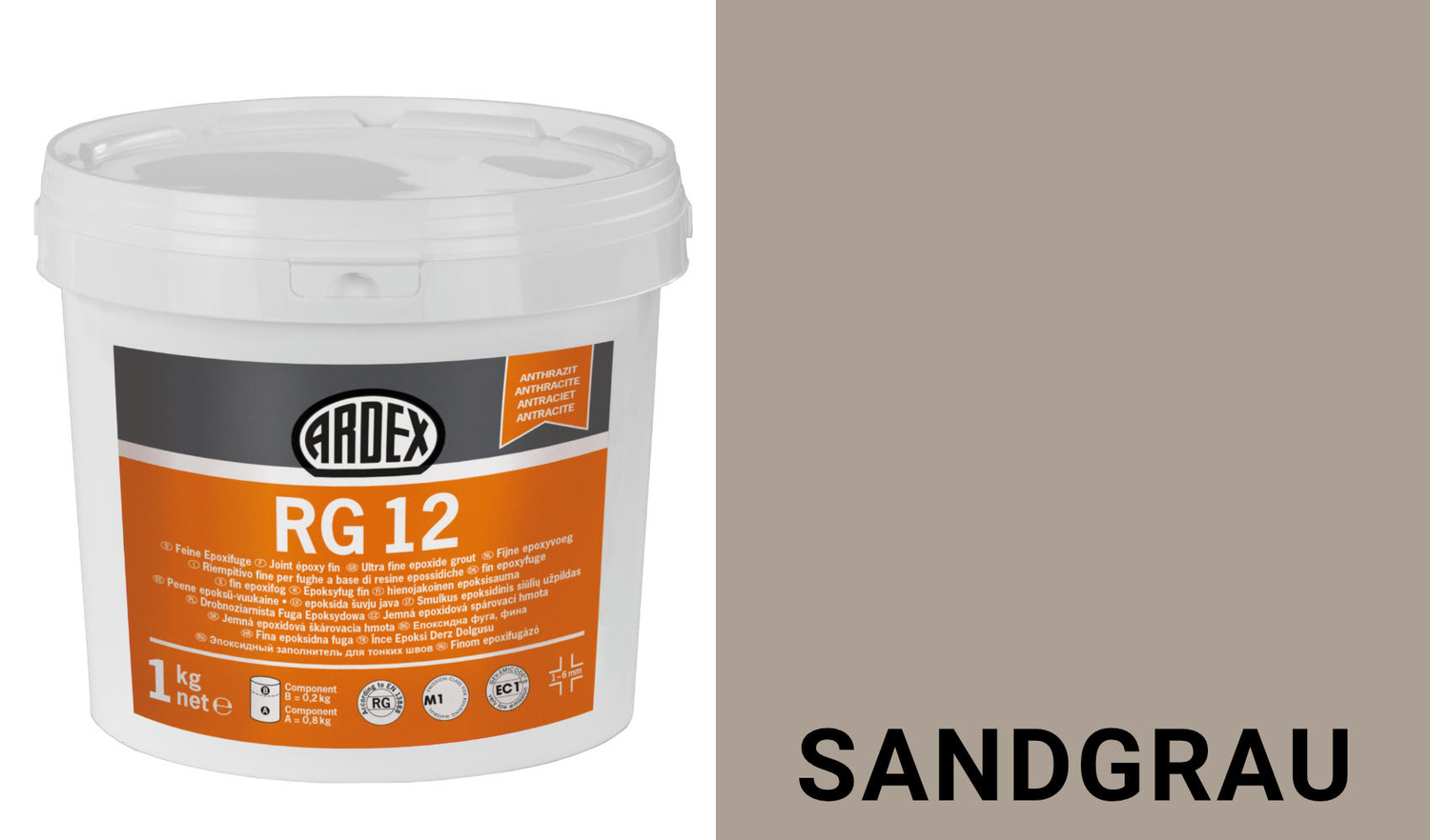Ardex RG 12 1-6 Feine Epoxifuge Sandgrau 24089
