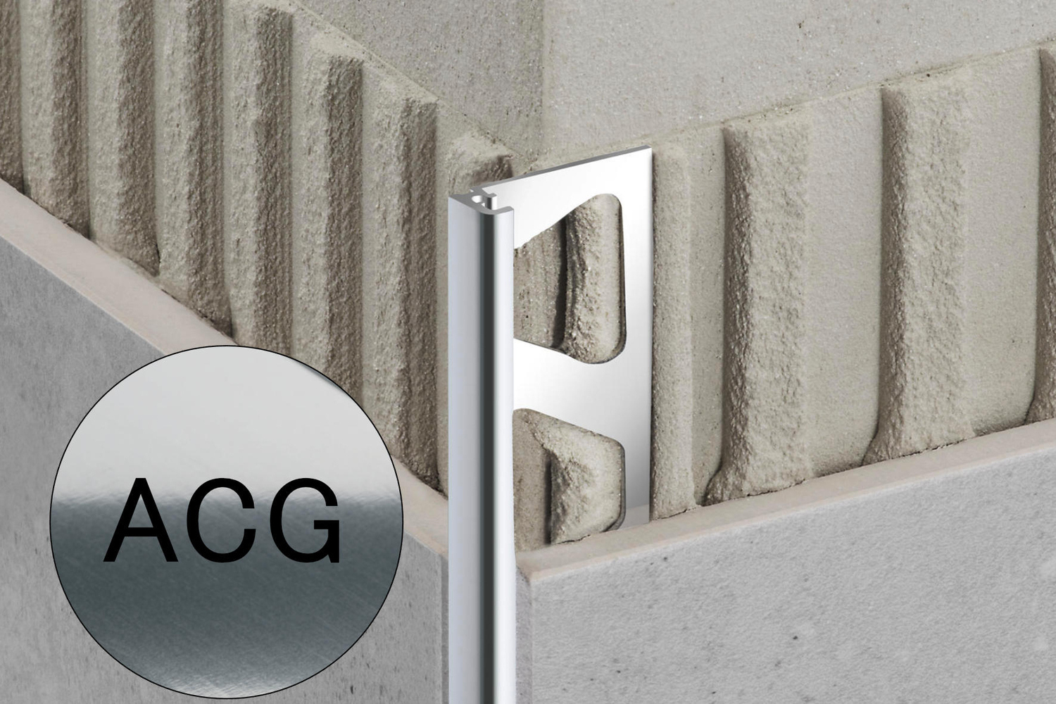 Schlüter Systems JOLLY-ACG Abschlussprofil ACG - Aluminium chrom glänzend eloxiert J100ACG/300