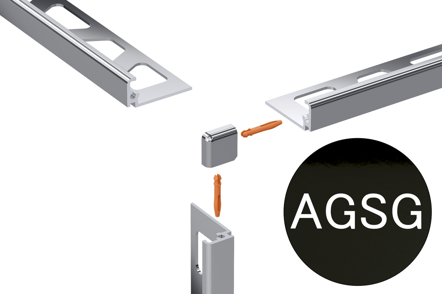 Schlüter Systems JOLLY-AGSG Außenecke 90° AGSG - Aluminium schwarz glänzend eloxiert EV/J100AGSG