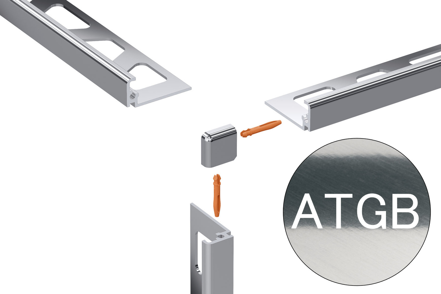 Schlüter Systems JOLLY-ATG Außenecke 90° ATG - Aluminium titan glänzend eloxiert EV/J100ATG
