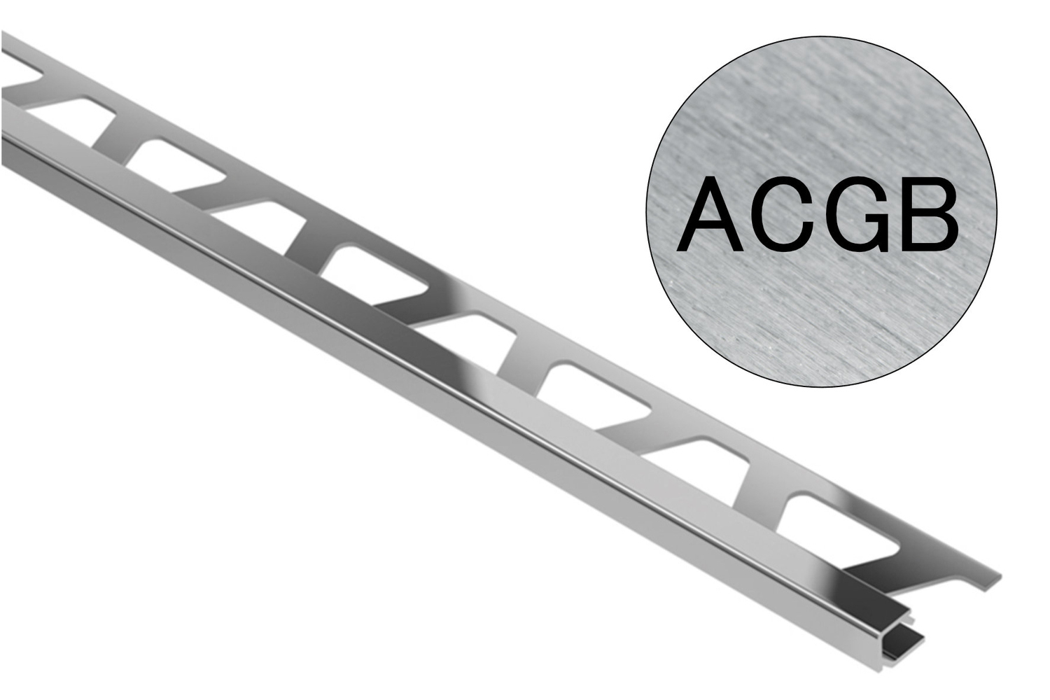 Schlüter Systems QUADEC-ACGB Abschlussprofil ACGB - Aluminium chrom gebürstet eloxiert Q125ACGB